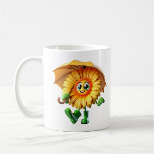 Caneca De Café Gerbera Sob um Guarda-chuva