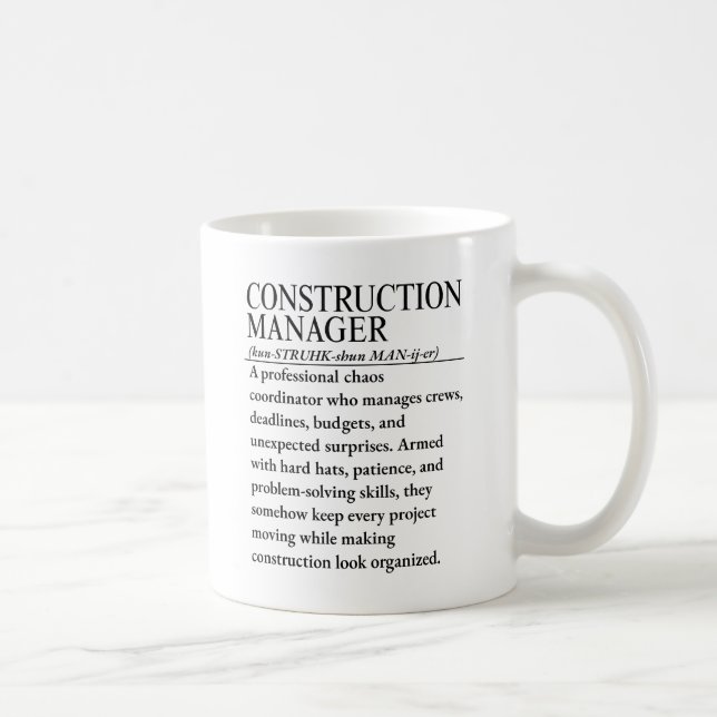 Caneca De Café gerente de construção (Direita)