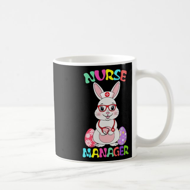 Caneca De Café Gerente de Enfermagem Bunny Stethoscope Dia de Pás (Direita)