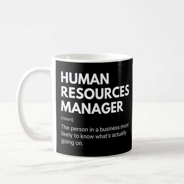 Caneca De Café Gerente de Recursos Humanos Definição de Trabalho  (Esquerda)