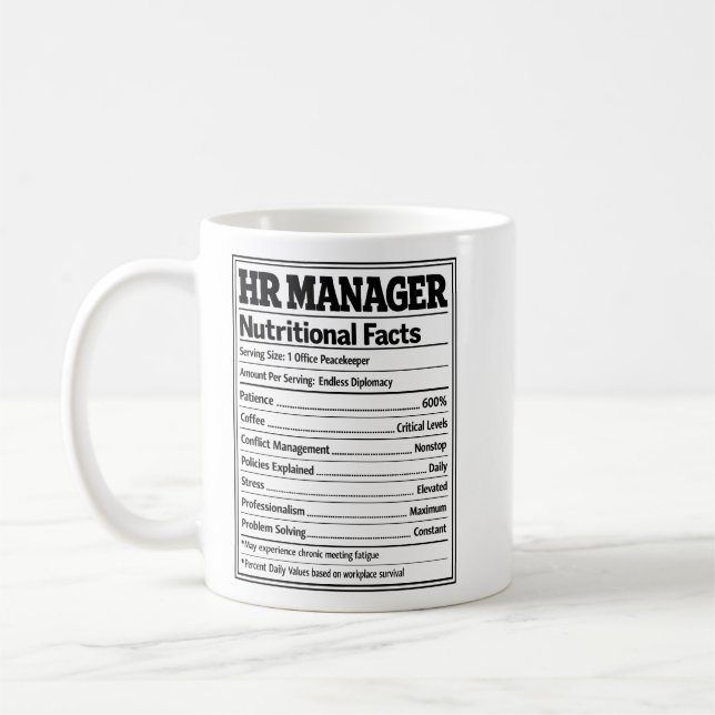 Caneca De Café Gerente de RH Fatos Nutricionais Presente Divertid (Esquerda)