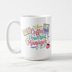 Caneca De Café Gerente Energizado por Café Humor Profissional Esc