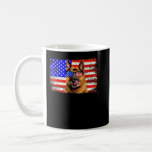Caneca De Café German shepherd American Flag USA Infantástico