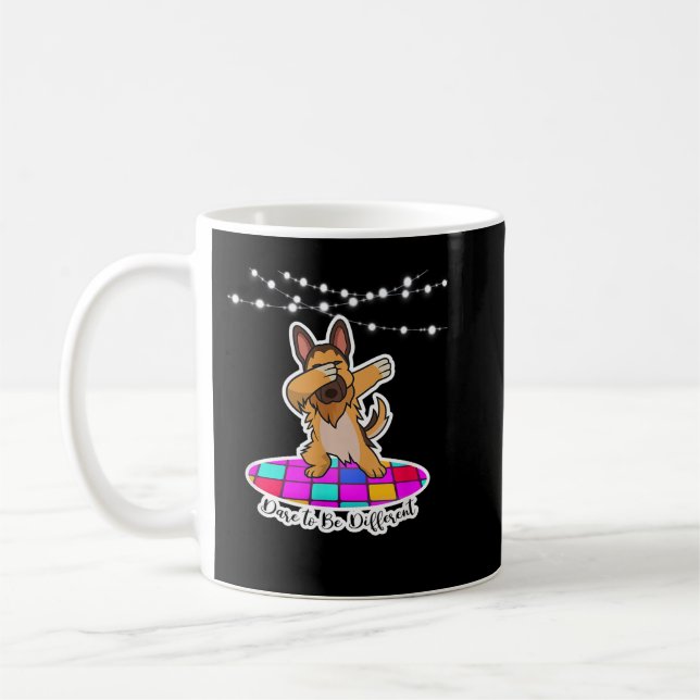 Caneca De Café German shepherd Batida ousadia para ser um animal  (Esquerda)