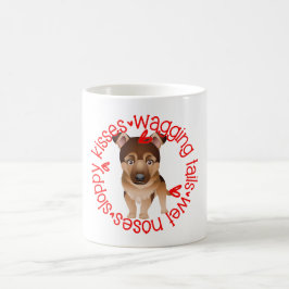 Caneca De Café German shepherd, beijos desleixados