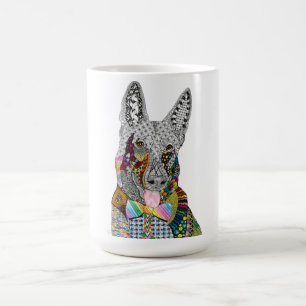 Caneca De Café German shepherd Bonita e Colorida