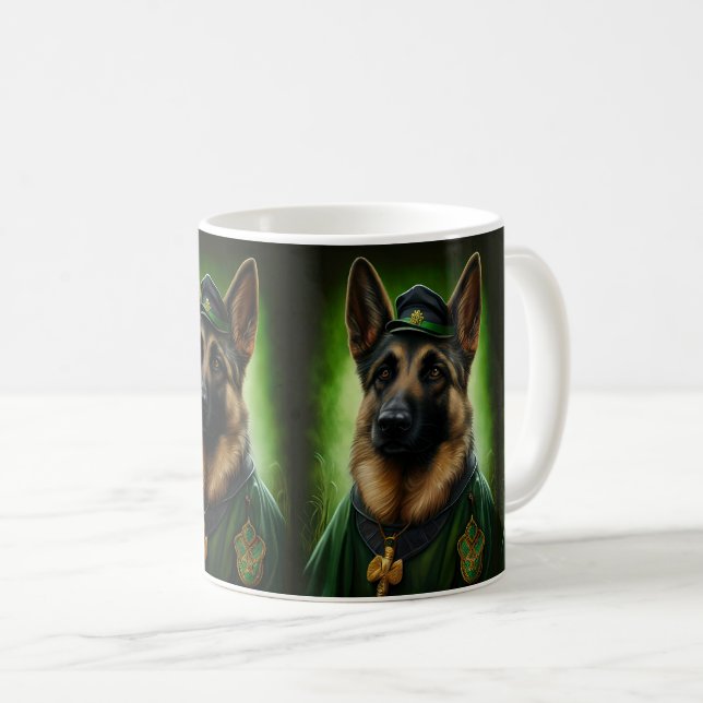 Caneca De Café German shepherd Cachorro na Rua. (Frente Esquerda)