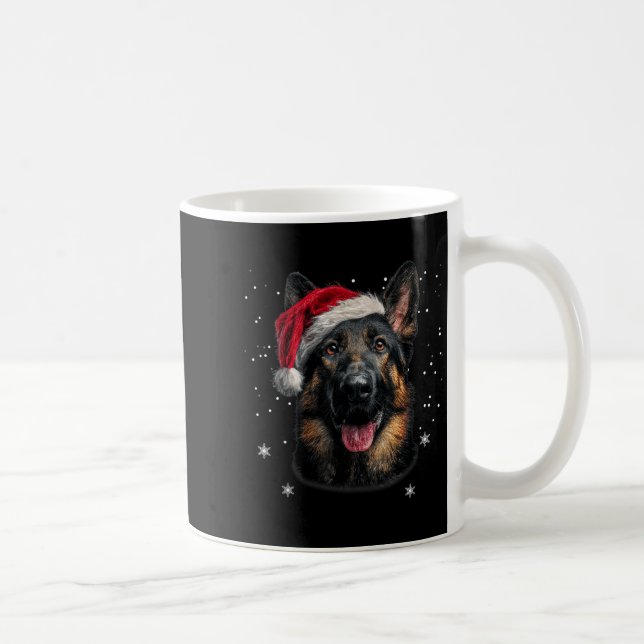 Caneca De Café German Shepherd Christmas Funny Santa Hat Dog Xmas (Direita)