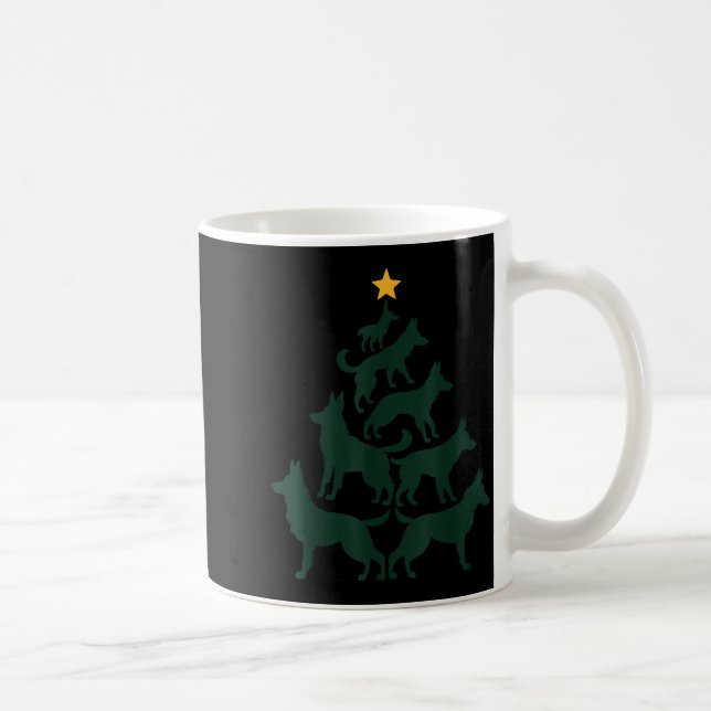 Caneca De Café German Shepherd Christmas Tree Funny Gsd Dog Mom D (Direita)