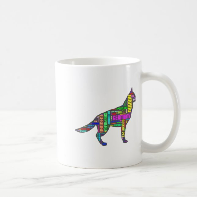 Caneca De Café German Shepherd Cloud Tygraphy  (Direita)
