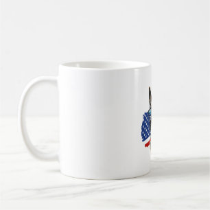Caneca De Café German shepherd com bandeira americana Eu adoro ca