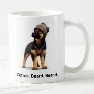 Caneca De Café German shepherd com o hipster Beanie Swagger