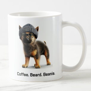 Caneca De Café German shepherd com o hipster Beanie Swagger