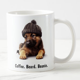 Caneca De Café German shepherd com o hipster Beanie Swagger