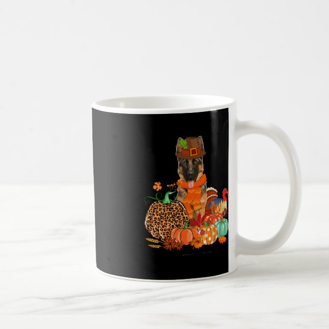 Caneca De Café German shepherd De Ação De Graças Com A Bomba Da T (Direita)