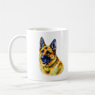 Caneca De Café German shepherd de Aquarela