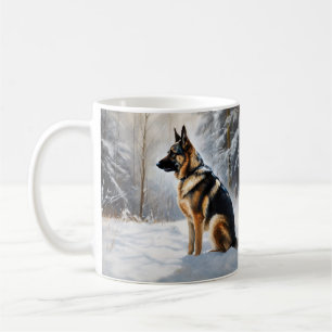 Caneca De Café German shepherd Deixar nevar no Natal
