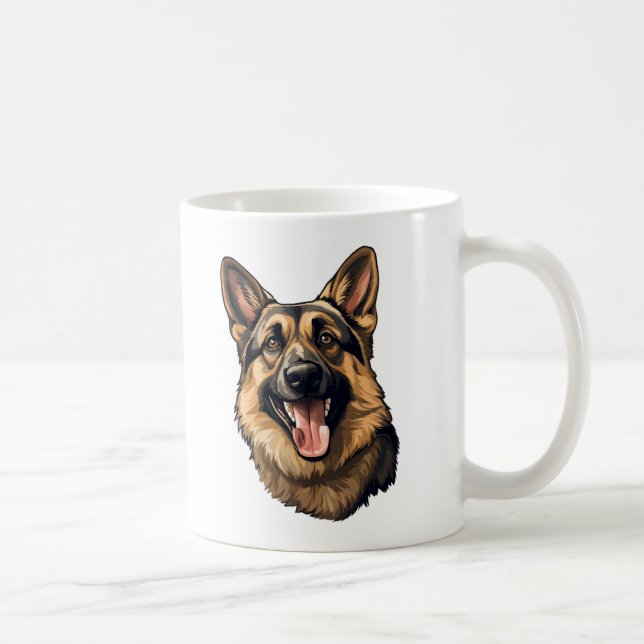 Caneca De Café German Shepherd - Deutscher Schäferhund (Direita)