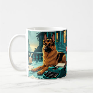 Caneca De Café German shepherd Dog gentleman vintage