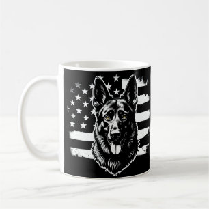Caneca De Café German shepherd Dog USA American Flag 4 De Julho