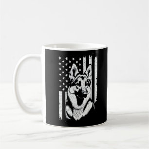 Caneca De Café German shepherd Dog USA American Flag 4 De Julho