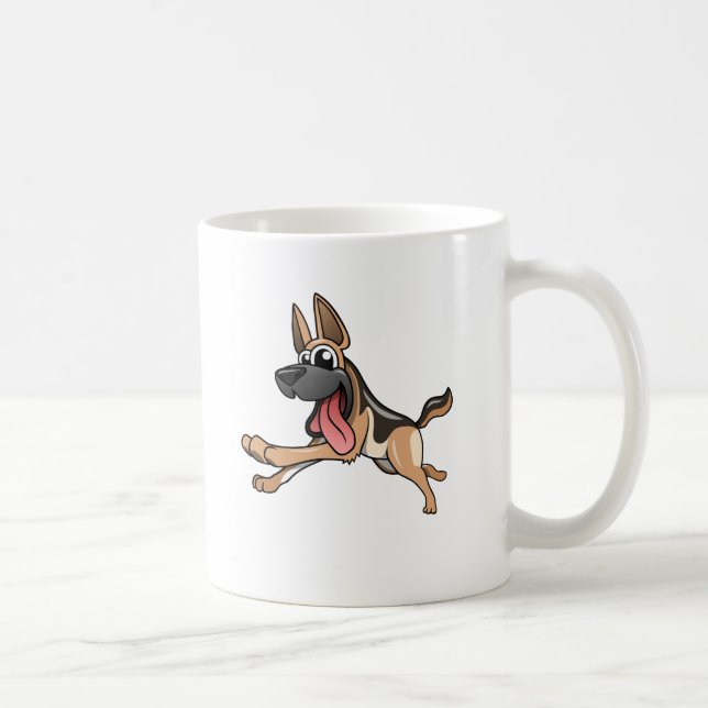 Caneca De Café German shepherd dos desenhos animados (Direita)