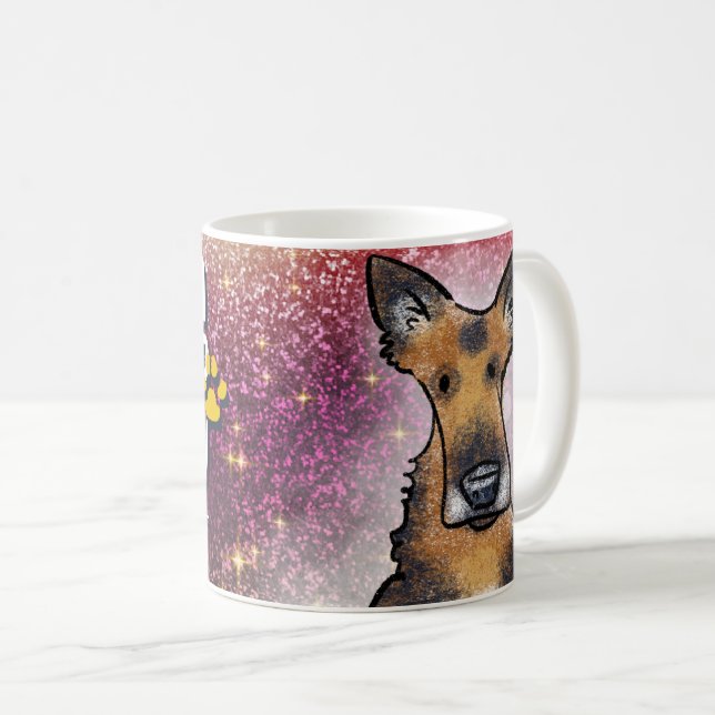 Caneca De Café German shepherd e coágulo viciado em café (Frente Esquerda)