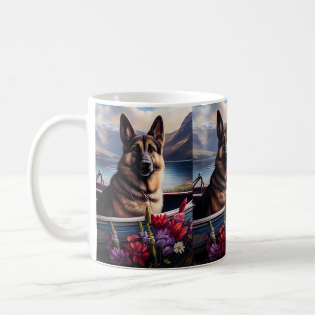 Caneca De Café German shepherd em um remo: Uma aventura cênica (Esquerda)