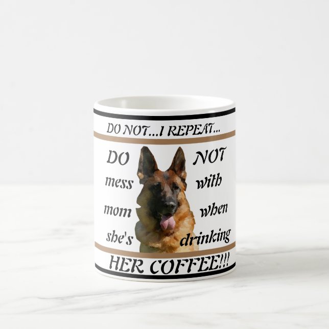 Caneca De Café German shepherd Engraçado Café Mug (Centro)