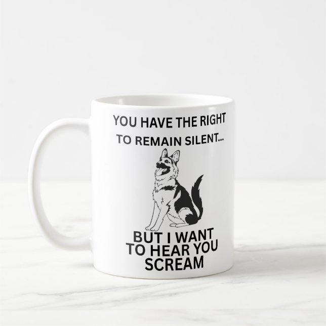 Caneca De Café German shepherd Engraçado direito de permanecer em (Esquerda)