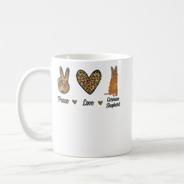 Caneca De Café German shepherd Leopardo Lover Pet Cachorro P (Esquerda)