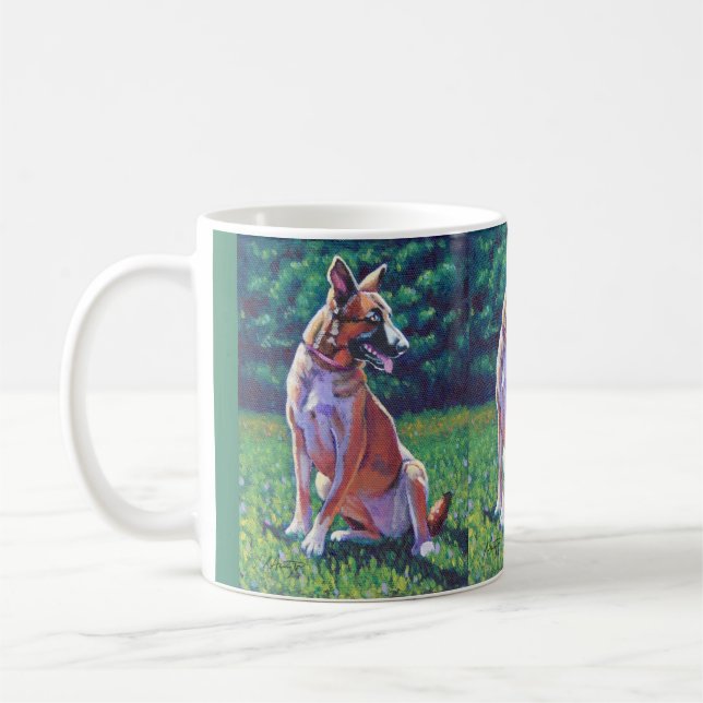 Caneca De Café German shepherd no campo (Esquerda)