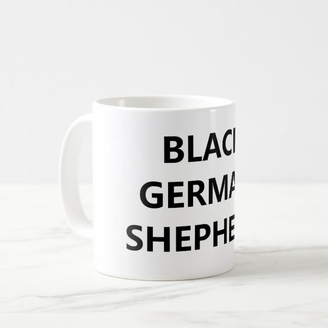 Caneca De Café german shepherd preto (Frente Esquerda)