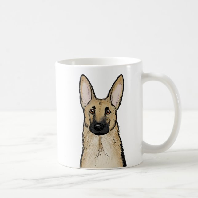 Caneca De Café German shepherd Preto-claro (Direita)