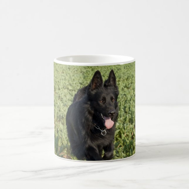 Caneca De Café German shepherd preto da laca (Centro)