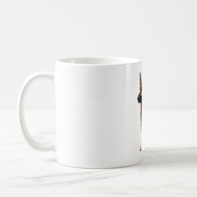 Caneca De Café German shepherd Sentado (Esquerda)