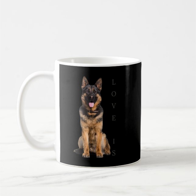 Caneca De Café German shepherd Shirt Shepard Cachorro Mãe Pai Pet (Esquerda)