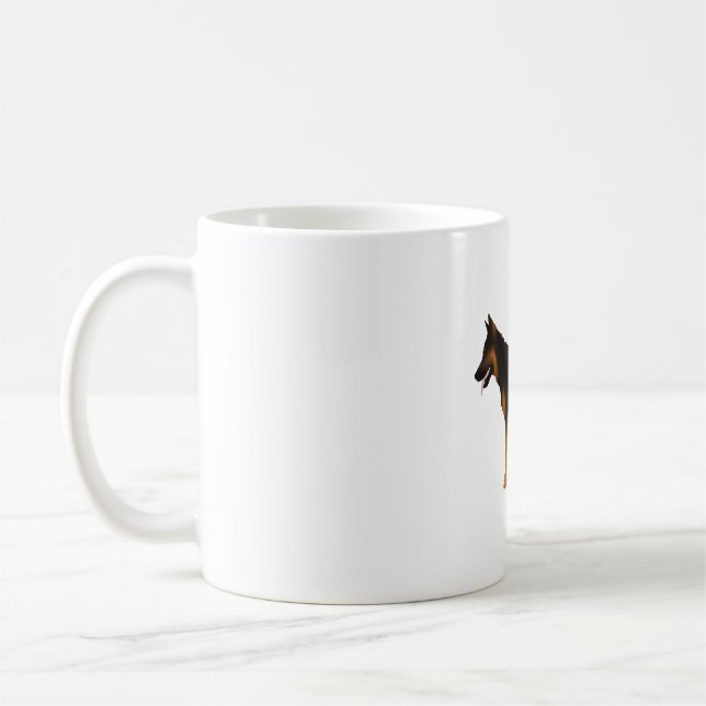 Caneca De Café German shepherd Vermelho Preto (Esquerda)