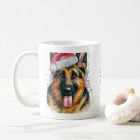 German shepherd vestindo o chapéu de Natal persona