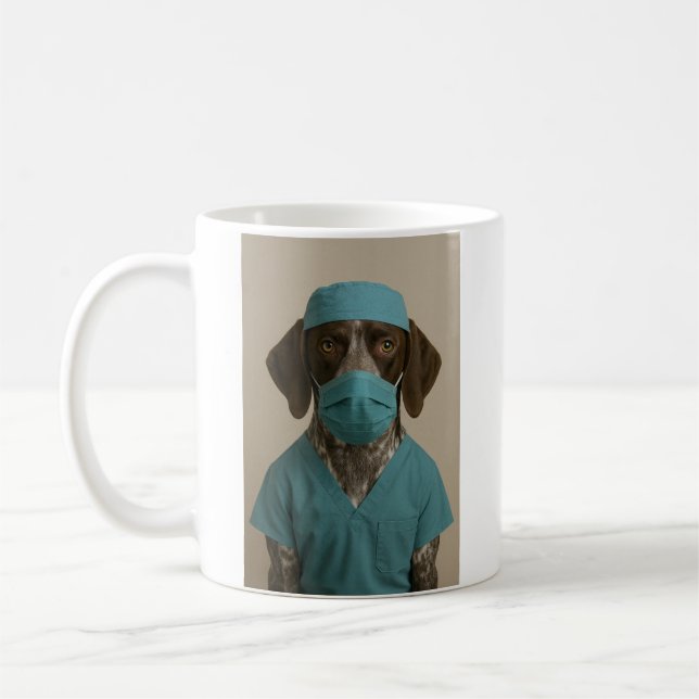 Caneca De Café German Shorthaired Pointer in Scrubs (Esquerda)