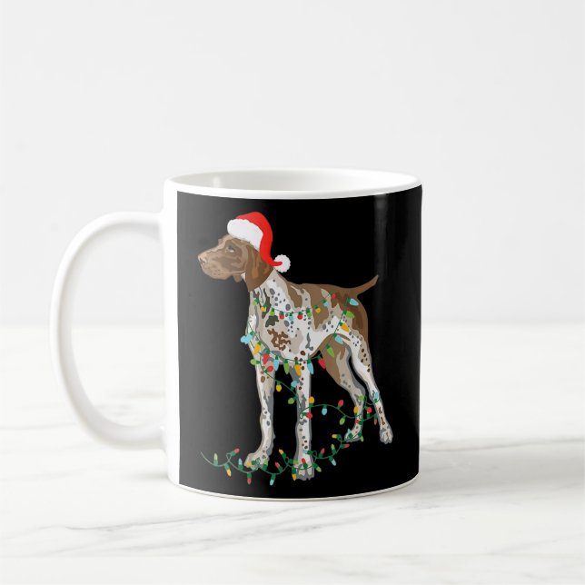Caneca De Café German Shorthaired Pointer Tangled In Christmas (Esquerda)