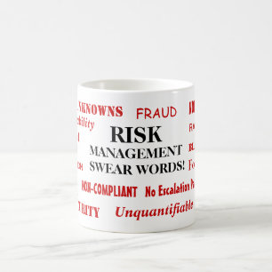 Caneca De Café Gestão de Riscos Sugira Palavras Funny Risk Manage