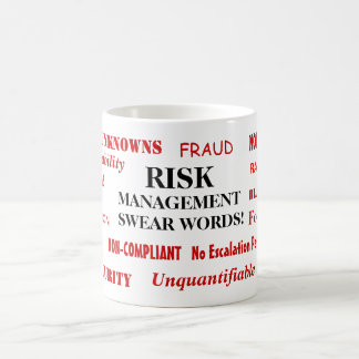Caneca De Café Gestão de Riscos Sugira Palavras Funny Risk Manage