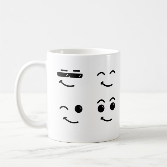 Caneca De Café Gesto de Rosto de Sorriso (Esquerda)
