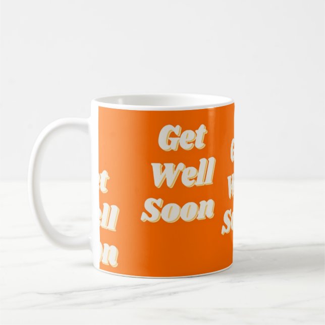 Caneca De Café Get well soon text on orange (Esquerda)