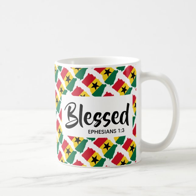 Caneca De Café GHANA abençoou Ephesianos Escriteriosos Cristãos (Direita)