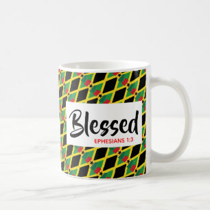 Caneca De Café GHANA JAMAICA Abençoada Cristã de Patrimônio Duplo