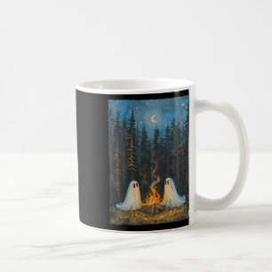 Caneca De Café Ghost Campfire Camping Lover Forest Gothic Hallowe