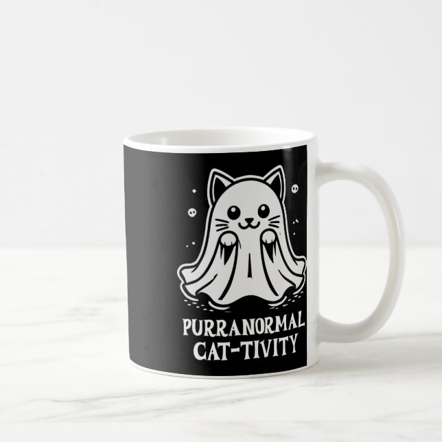 Caneca De Café Ghost Cat Art Purranormal (Direita)