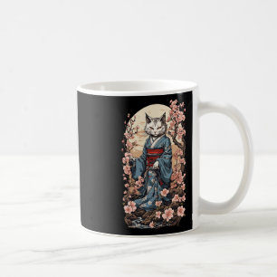 Caneca De Café Ghost Cat Com Kimono Japonês Yokai Folklore Desi